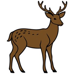 Reindeer Christmas clip art design on plain white transparent isolated background for card, shirt, hoodie, sweatshirt, apparel, card, tag, mug, icon, poster or badge