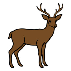 Reindeer Christmas clip art design on plain white transparent isolated background for card, shirt, hoodie, sweatshirt, apparel, card, tag, mug, icon, poster or badge