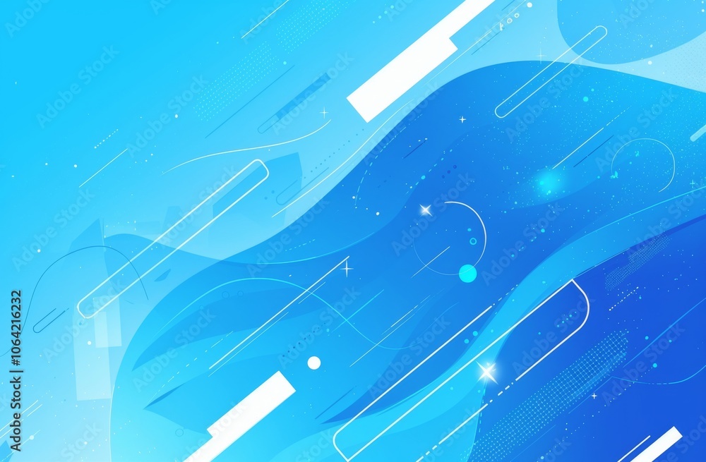 Aufkleber abstract blue gradient background with geometric shapes and lines for presentation