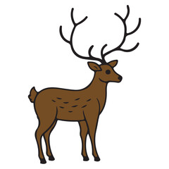 Reindeer Christmas clip art design on plain white transparent isolated background for card, shirt, hoodie, sweatshirt, apparel, card, tag, mug, icon, poster or badge