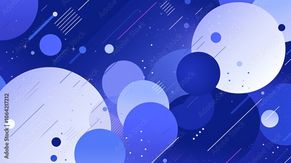 Poster abstract blue gradient background with geometric shapes and lines for presentation