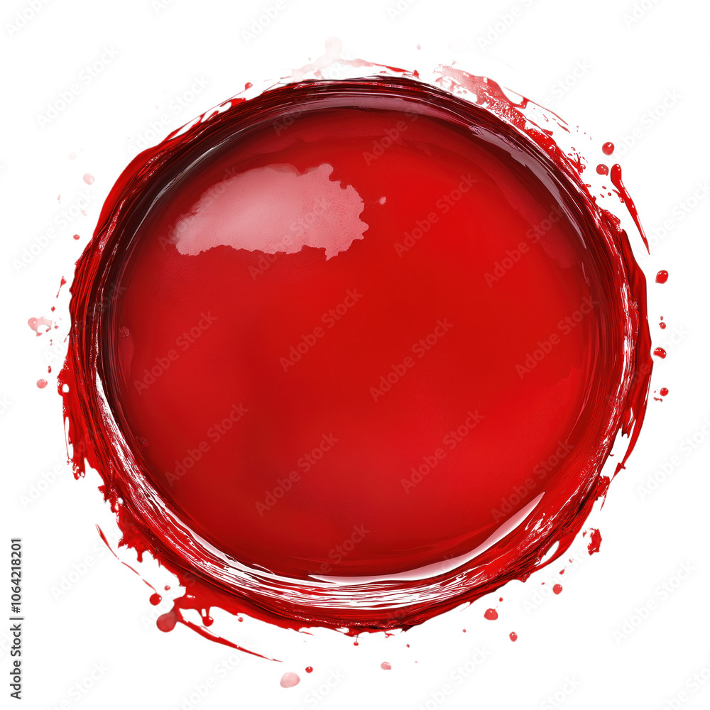 Poster vibrant red circle isolated on alpha background. bold color stands out against stark white. circle i