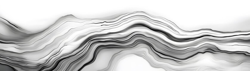 Obraz premium Abstract Black and White Wavy Pattern with 3D Effect