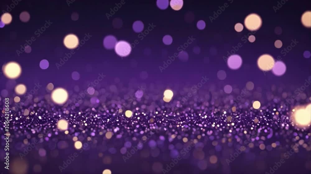Poster abstract purple background with particles seamless loop 4k video.