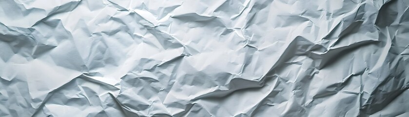 Fototapeta premium Close-up of a Crumpled White Paper Surface