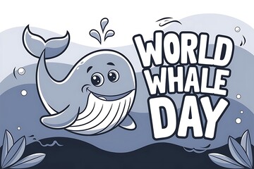 Obraz premium Celebrate World Whale Day with adorable illustrations for all ages