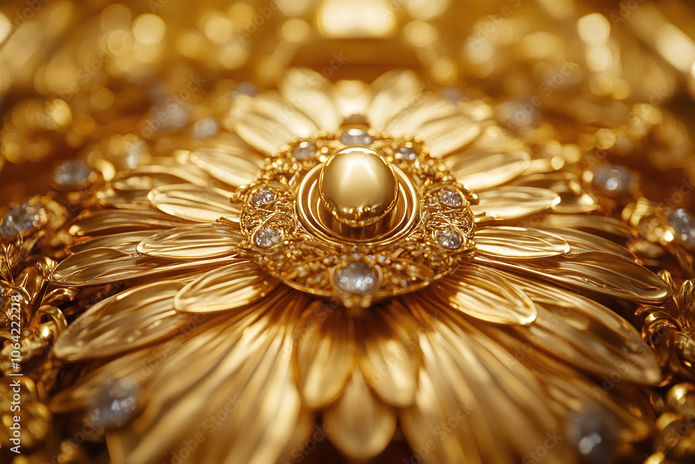 Wall mural a gold monstrance with the Eucharist in the center.