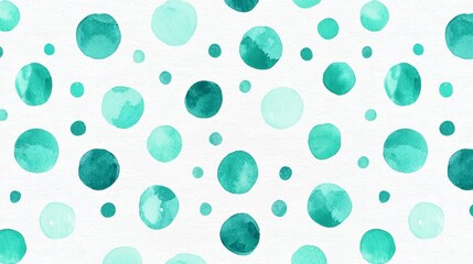 Playful Teal Polka Dots on White Background