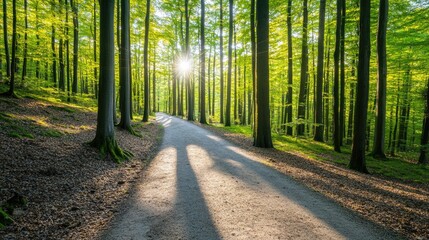 Obraz premium Serene Old Growth Forest with Towering Trees