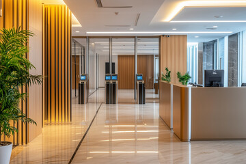 Anti theft turnstile gate and access control scanner in an office