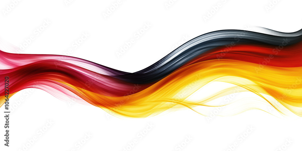 Poster vibrant abstract design features diagonal line with rich red, bold black colors transitioning from t