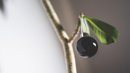 Christmas decorations ornament black glass ball minimalist
