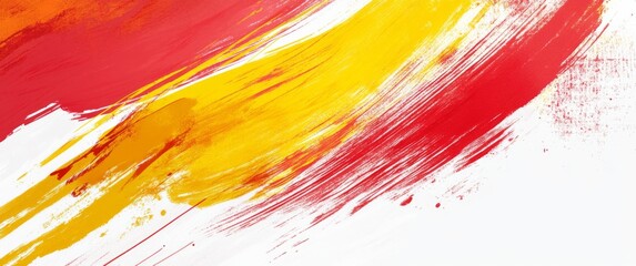 Abstract red and yellow brush stroke background with white space for text, minimalist vector design with grainy texture, ideal for product life cycle concept.