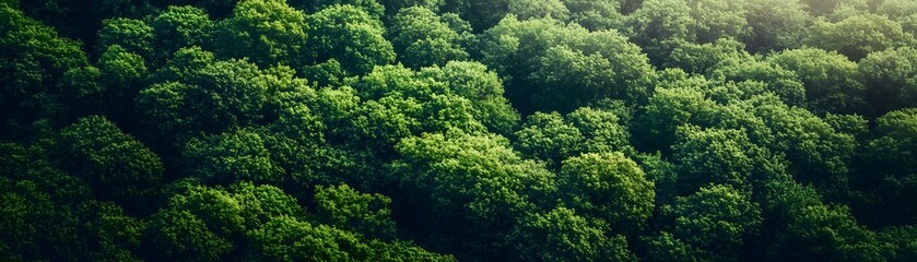 Fototapeta premium Lush Green Forest Canopy from an Aerial View