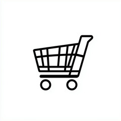 Line shopping cart icon symbol silhouette vector illustration for e-commerce checkout marketplace sales