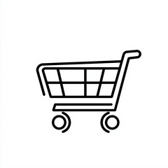 Empty shopping cart icon logo doodle line vector illustration 