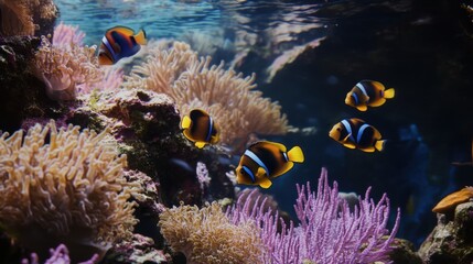 Obraz premium Underwater Splendor: Coral Reefs and Tropical Fish in 4K UHD