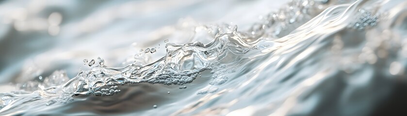 Close-up of Sparkling Water with Bubbles
