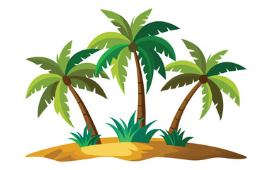 Obraz premium palms set on white background tropic exot