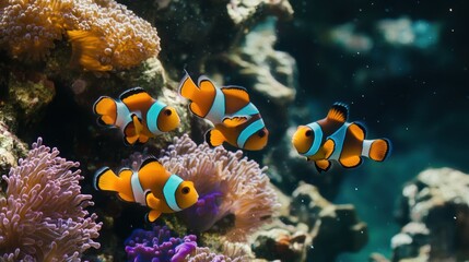 Obraz premium Underwater Splendor: Coral Reefs and Tropical Fish in 4K UHD