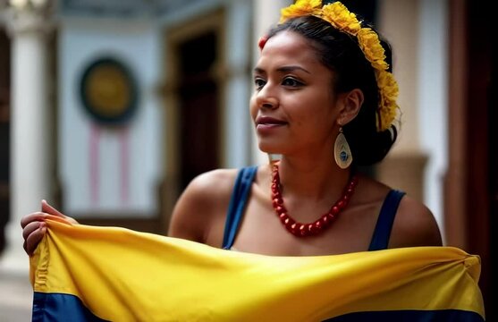 Colombian fan watching a soccer game