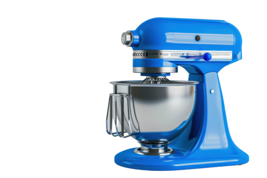 Blue Stand Mixer Kitchen Appliance for Baking and Cooking  on transparent background