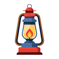 kerosene lamp on white background