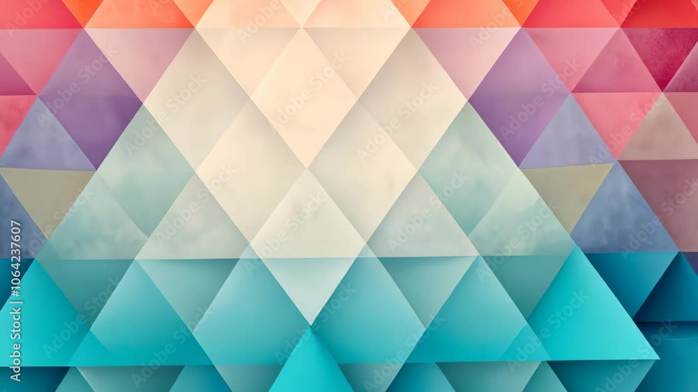Poster geometric abstract background with gradient triangles in pastel colors for modern design and creativ