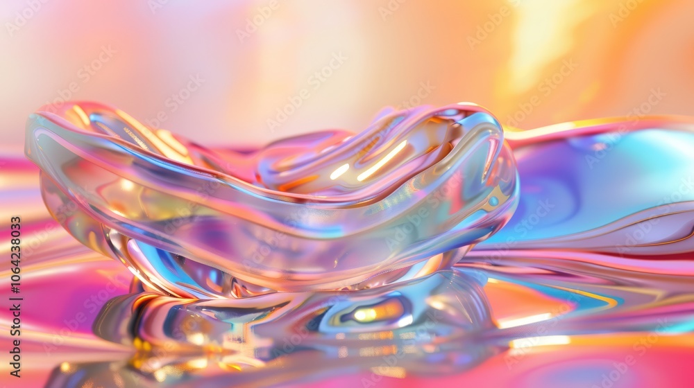 Poster colorful paint splashes creating abstract patterns on water surface
