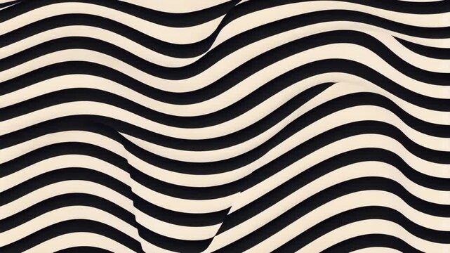 Abstract Black And White Wavy Modern Design, Monochrome Fluid Lines Creating Dynamic Optical Illusion, Zebra Minimalist Background For Digital Art And Textures 8k Wallpaper