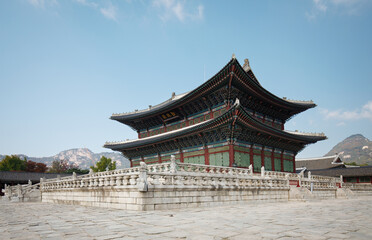 Traditional Architecture in Gyeongbokgung Palace. Seoul, Korea