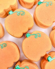 A bath bomb shaped like an orange Fall pumpkin. Hand crafted bath bomb for Autumn. Pumpkin styled bubbly and fizzy bath bomb for bath time fun.