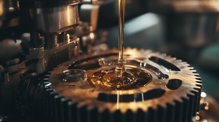Machine oil pour on metal gear