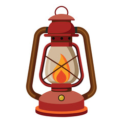 kerosene lamp on white background