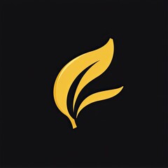 Obraz premium Stylized Golden Leaf on a Black Background