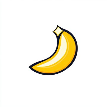 recommend clip art: Yellow Cartoon Banana with Black Outline