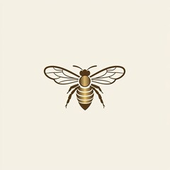 Stylized Illustration of a Brown Honey Bee