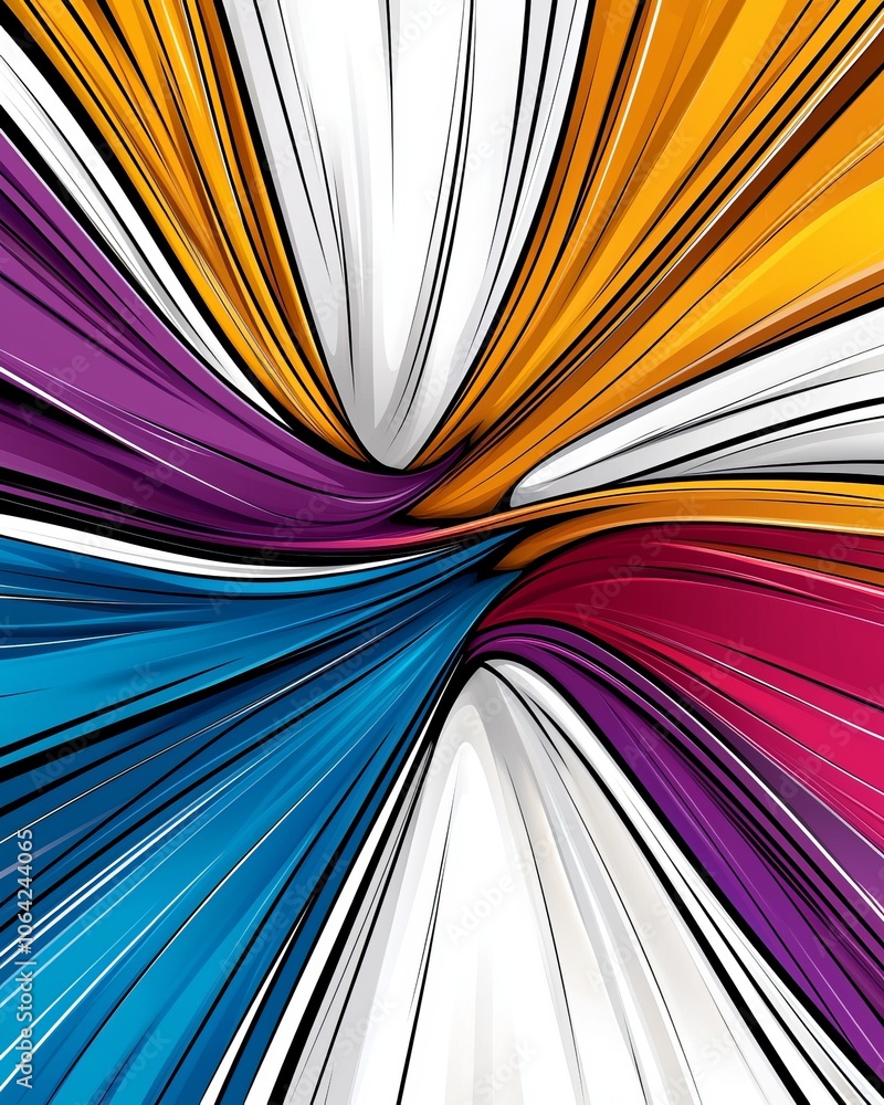 Poster vibrant colors flow seamlessly in abstract design, creating captivating visual harmony