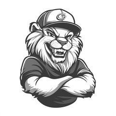 Fototapeta premium Muscular Lion Logo in Vector Style