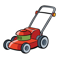 lawn mower on white background
