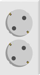 벽에 설치되어있는 전기 콘센트