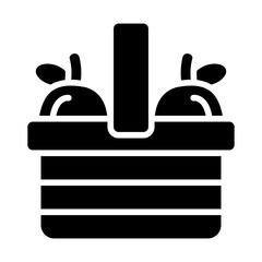 Basket Mango Solid Icon
