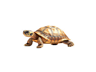 Fototapeta premium Tortoise walking transparent background on transparent background