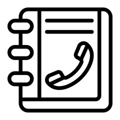 Contact Book Line Icon