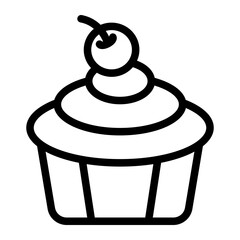 Cupcake Line Icon