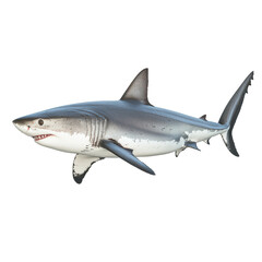 Great White Shark Swimming Underwater  on transparent background