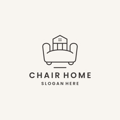 Chair home logo template vector illustration design