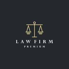 law firm logo design. gold, firm, law, icon justice, business, Premium Vector