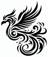Obraz premium TRIBAL TATOO トライバル タトゥ 鳳凰 Phoenix