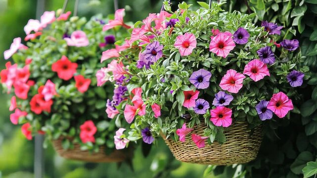 Hanging Flower Baskets in Bloom